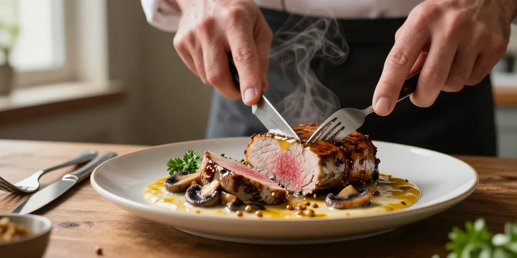 recette escalope veau crème champignon moutarde
