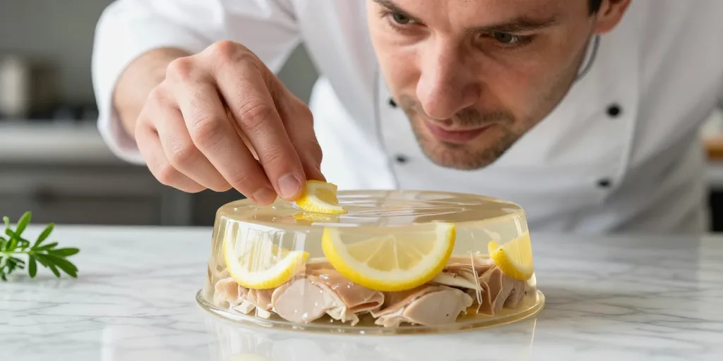 Terrine de poulet au citron en gelée : La technique de prise réussie